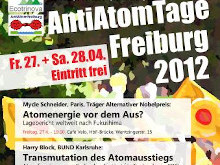 Plakat Anti-Atom-Tage Freiburg - Grafik: Anti-Atom-Gruppe Freiburg - Creative-Commons-Lizenz Namensnennung Nicht-Kommerziell 3.0