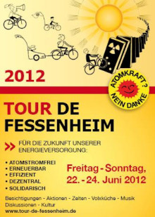 Plakat der Tour de Fessenheim 2012 - Grafik: Anti-Atom-Gruppe Freiburg - Creative-Commons-Lizenz Namensnennung Nicht-Kommerziell 3.0